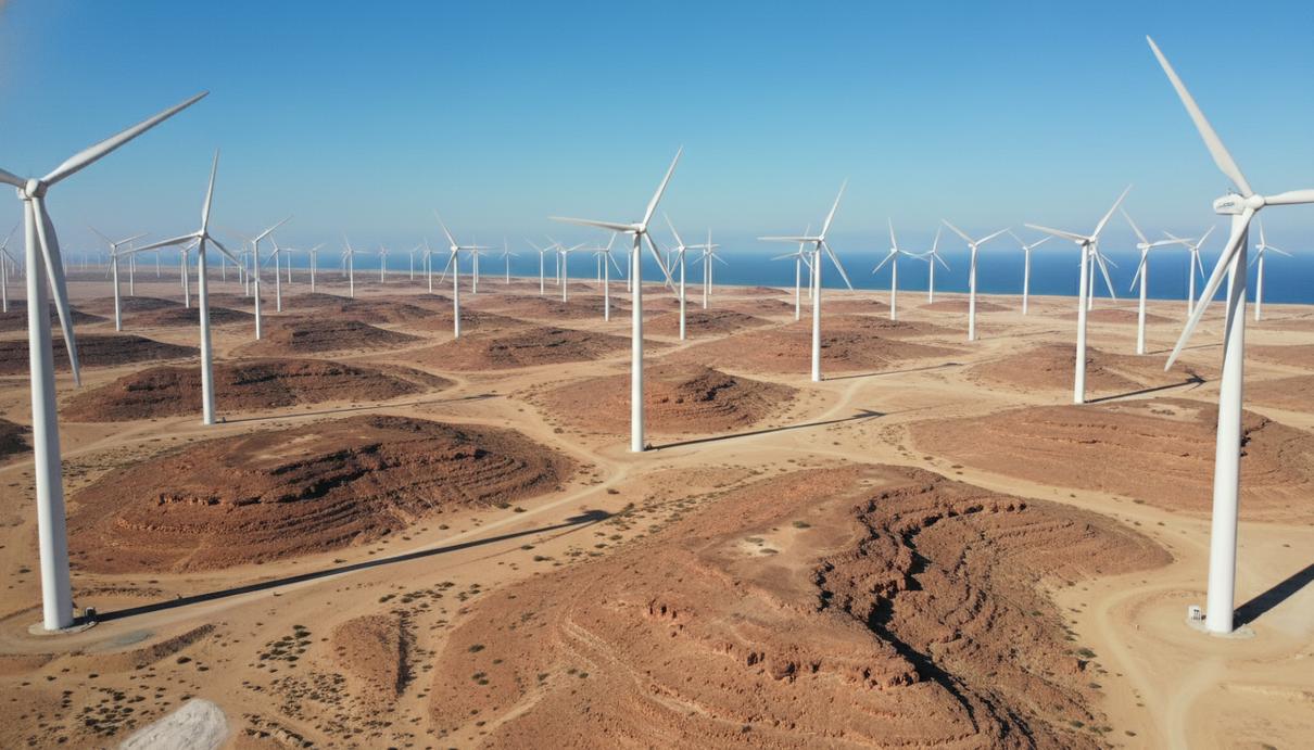Инвестфонд Alcazar Energy купит у Египта ветропарк Габаль-эль-Зейт на 580 МВт Ветряные турбины на ветроэлектростанции Габаль-эль-Зейт в пустыне на побережье Красного моря в Египте.
