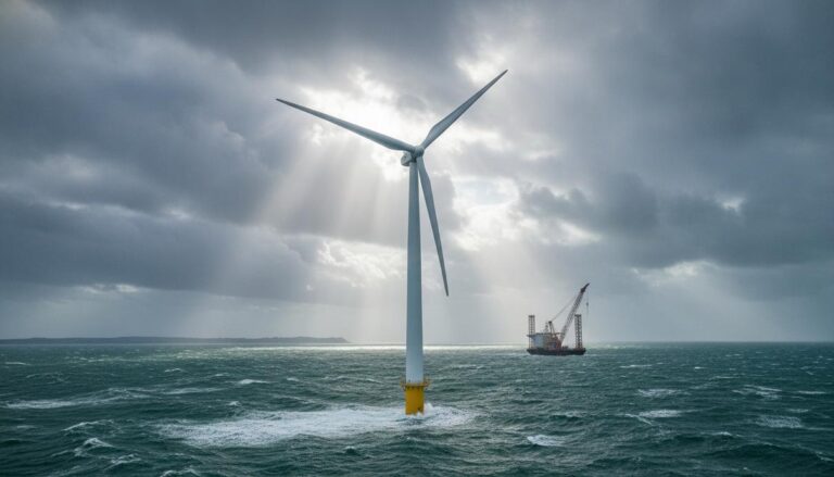 Ocean Winds установила первую турбину на ВЭС мощностью 500 МВт во Франции