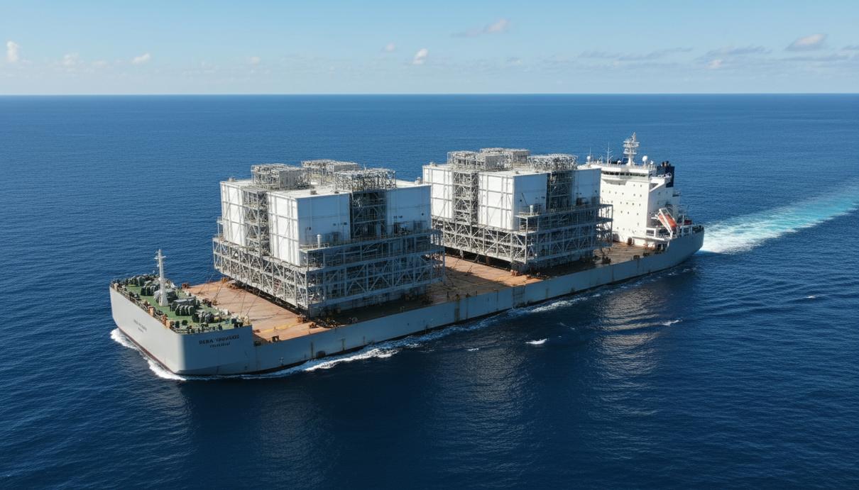 ABB оснастит двигателями судно для обслуживания европейских ветропарков Огромное транспортное полупогружное судно перевозит тяжелые промышленные станции по открытому океану.