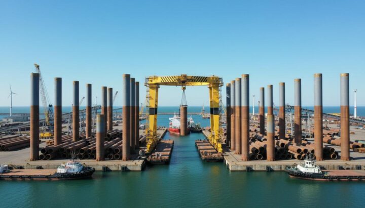 Sarens отгружает гигантские монопайи для ветропарков в Северном море