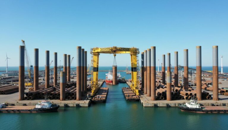 Sarens отгружает гигантские монопайи для ветропарков в Северном море